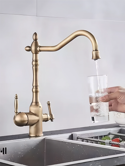 Смеситель для кухни Antiqua с поворотным изливом и каналом для фильтрованной воды-3